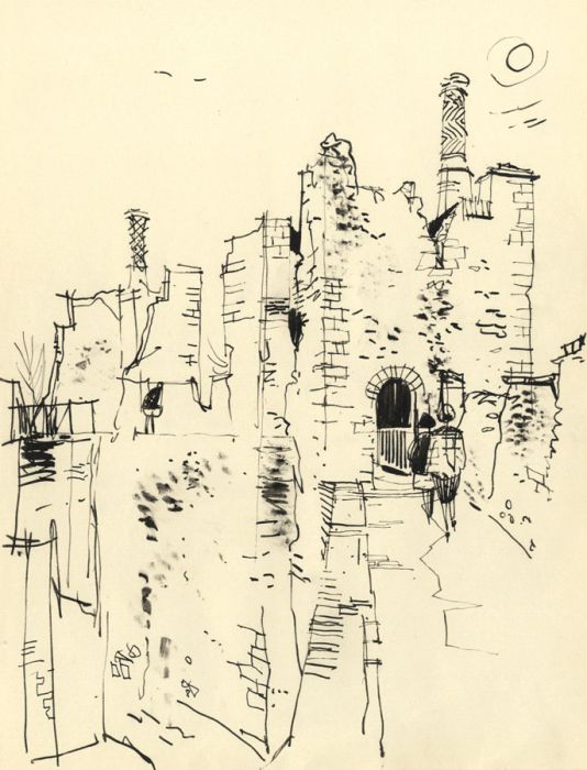 Paul Sharp - Mid 20th Century Pen and Ink Drawing, Framlingham Castle, Suffolk