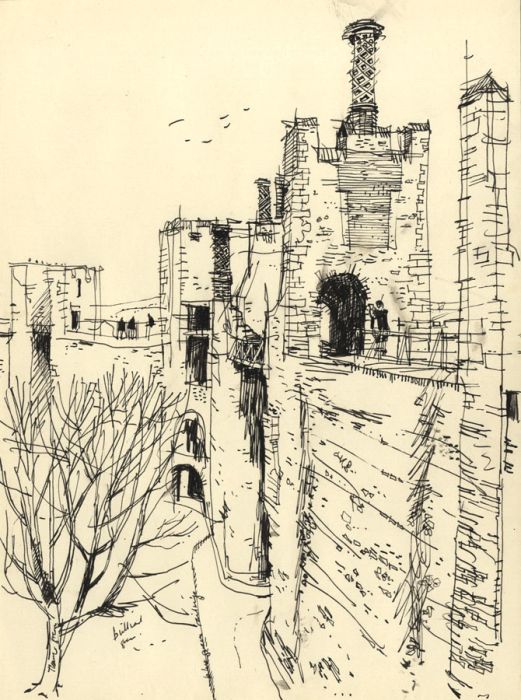 Paul Sharp - Mid 20th Century Pen and Ink Drawing, Framlingham Castle, Suffolk