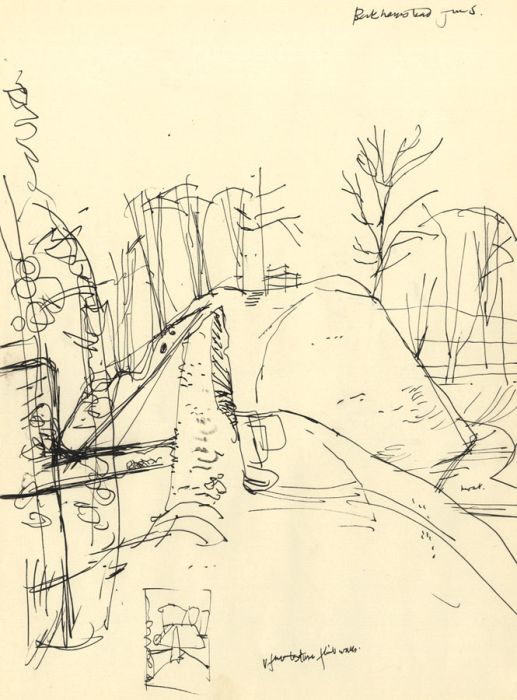 Paul Sharp - Mid 20th Century Pen and Ink Drawing, Berkhamsted Castle, Herts