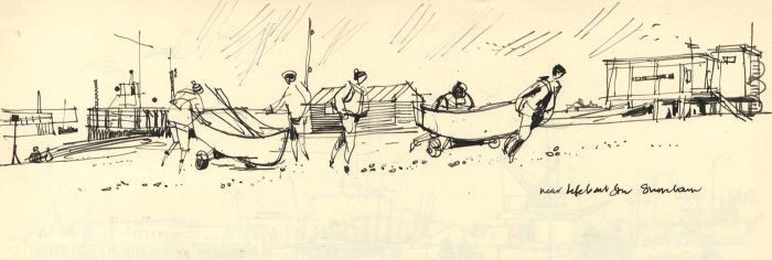 Paul Sharp - Mid 20th Century Pen and Ink Drawing, View Southwick to Portslade