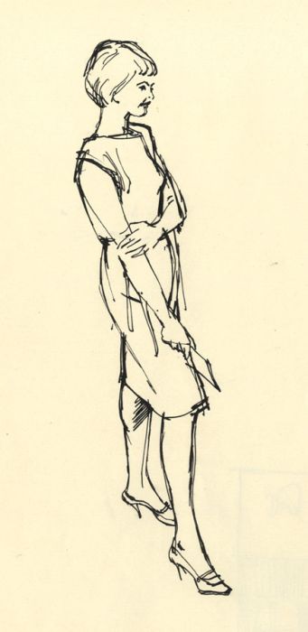 Paul Sharp - Mid 20th Century Pen and Ink Drawing, Female Figure
