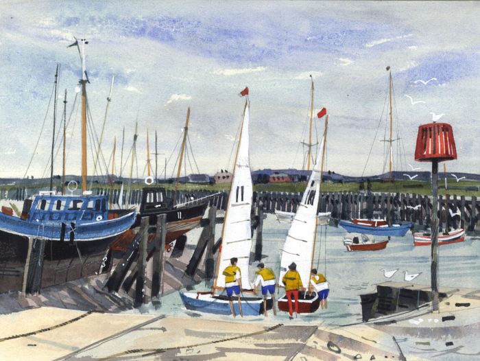 Paul Sharp - 1964 Watercolour, Painting for Cover of Sailing Tours Thames and SE