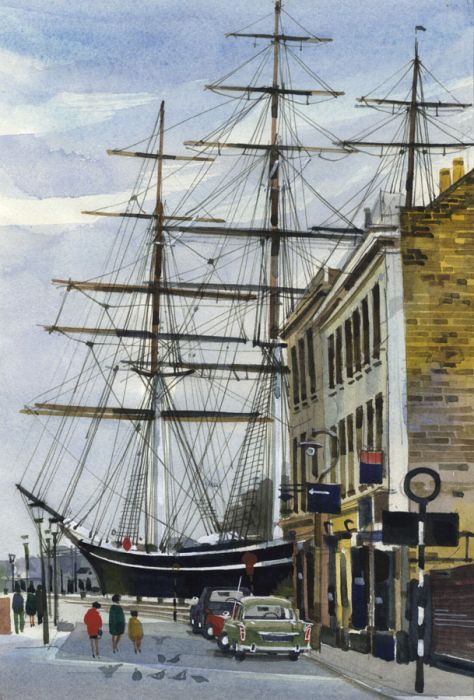 Paul Sharp - 1964 Watercolour, The Cutty Sark, Greenwich