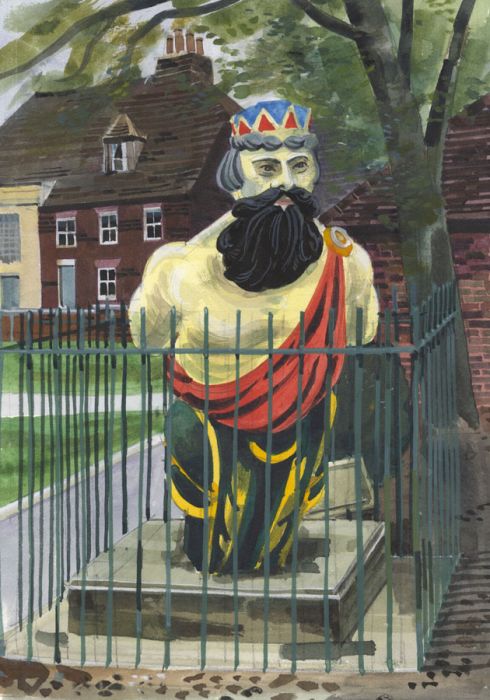 Paul Sharp - 1964 Watercolour, Figurehead, Queenborough