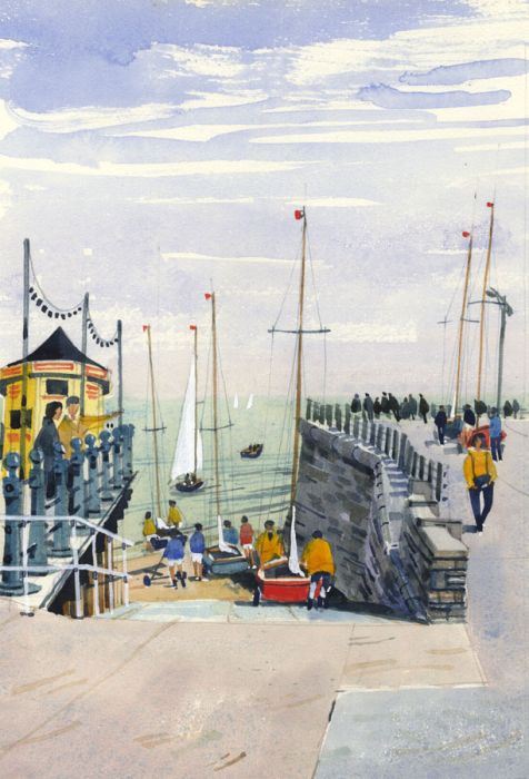 Paul Sharp - 1964 Watercolour, Margate Front East of the Pier