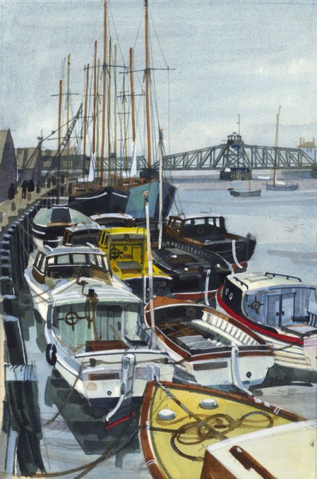 Paul Sharp - 1964 Watercolour, Littlehampton Harbour