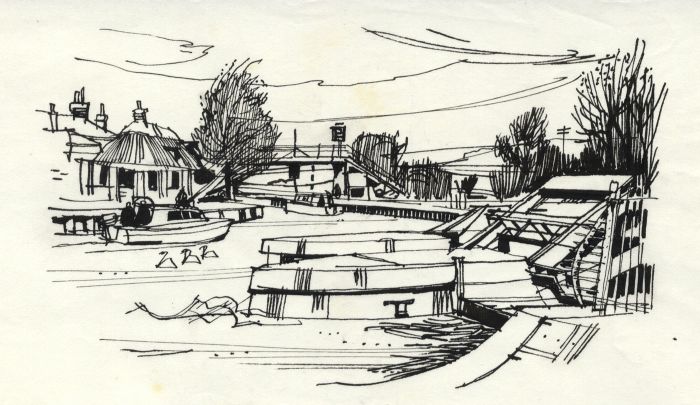 Paul Sharp - 1964 Pen and Ink Drawing, Yalding
