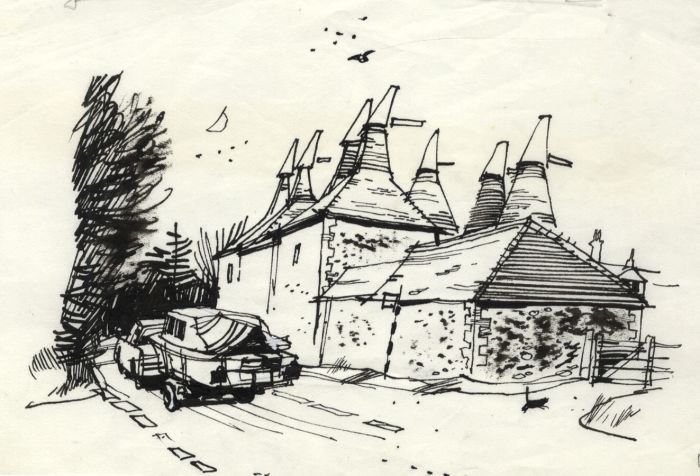 Paul Sharp - 1964 Pen and Ink Drawing, Near Teston