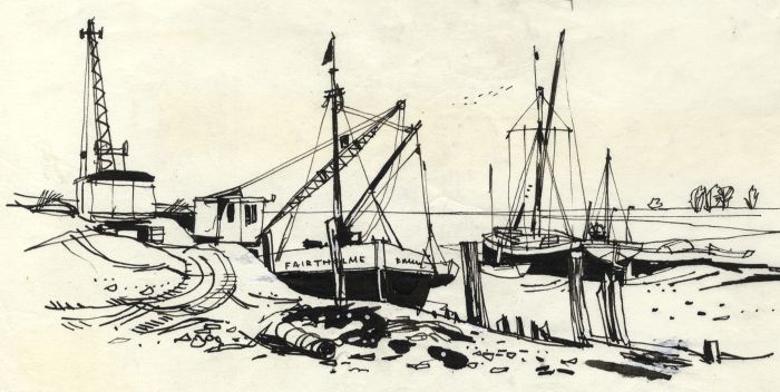 Paul Sharp - 1964 Pen and Ink Drawing, Halstow