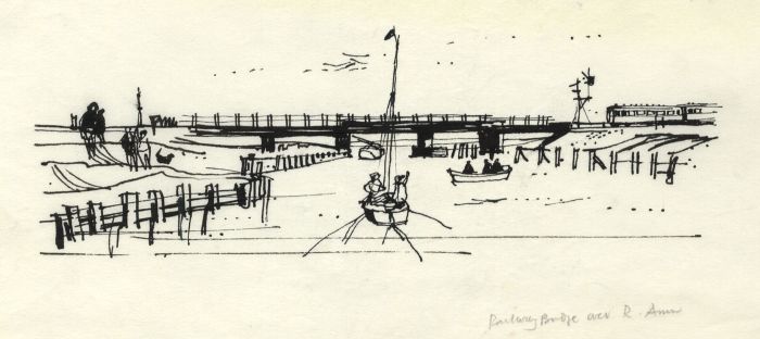 Paul Sharp - 1964 Pen and Ink Drawing, Near Ford