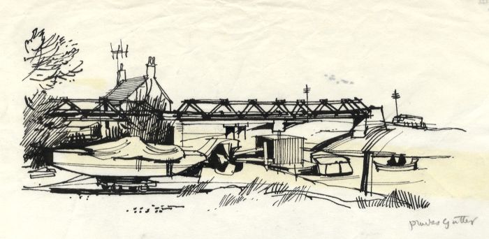 Paul Sharp - 1964 Pen and Ink Drawing, Plucks Gutter