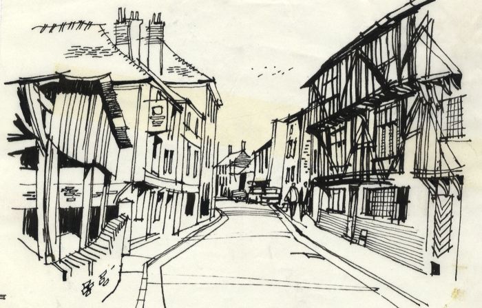Paul Sharp - 1964 Pen and Ink Drawing, Sandwich