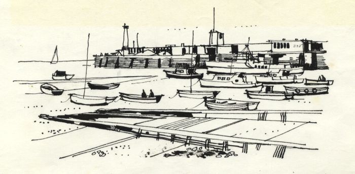 Paul Sharp - 1964 Pen and Ink Drawing, Margate Harbour