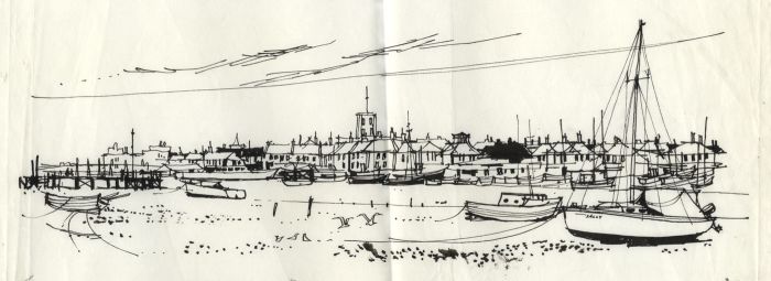 Paul Sharp - 1964 Pen and Ink Drawing, Old Shoreham Harbour