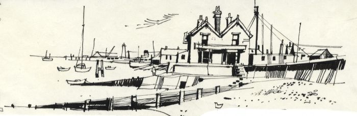 Paul Sharp - 1964 Pen and Ink Drawing, West of Whitstable