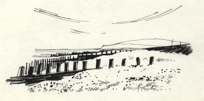 Paul Sharp - 1964 Pen and Ink Drawing, Winchelsea Beach