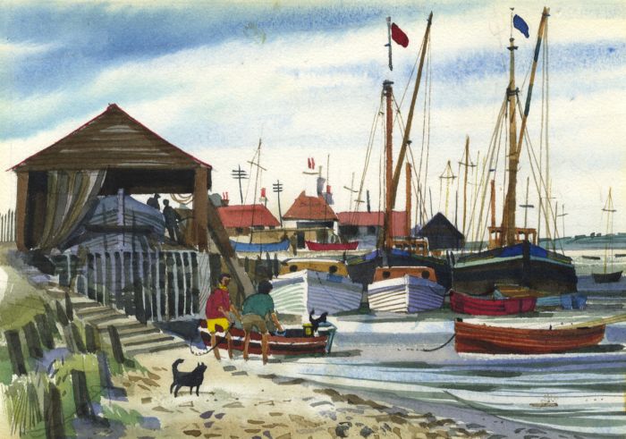 Paul Sharp - 1963 Watercolour, Painting of Cover Sailing Tours Essex and Suffolk