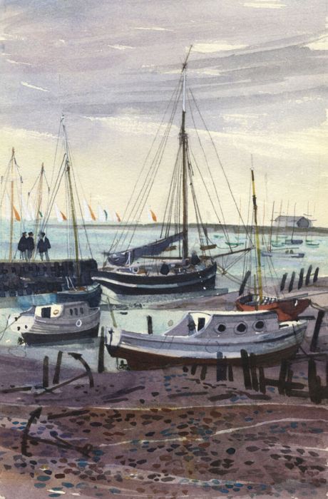 Paul Sharp - 1963 Watercolour, Hards, West Mersea