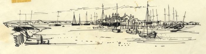 Paul Sharp - 1963 Pen and Ink Drawing, Southwold