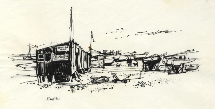 Paul Sharp - 1963 Pen and Ink Drawing, Slaughden