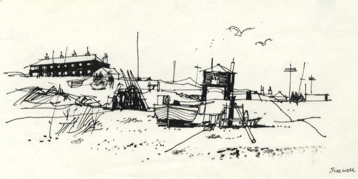 Paul Sharp - 1963 Pen and Ink Drawing, Sizewell