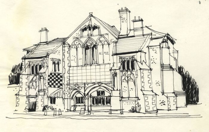 Paul Sharp - 1963 Pen and Ink Drawing, Butley Priory