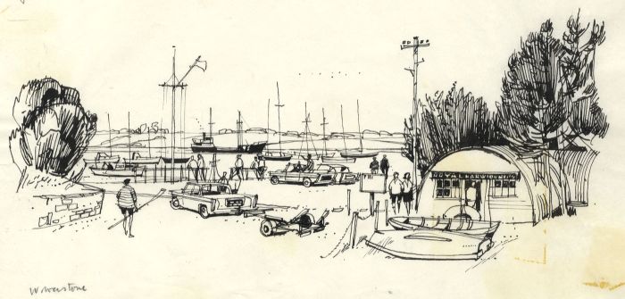 Paul Sharp - 1963 Pen and Ink Drawing, Woolverstone