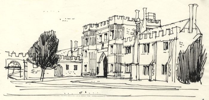 Paul Sharp - 1963 Pen and Ink Drawing, St Oysth Priory