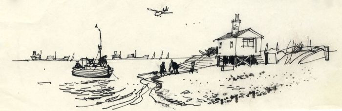 Paul Sharp - 1963 Pen and Ink Drawing, Stansgate Abbey