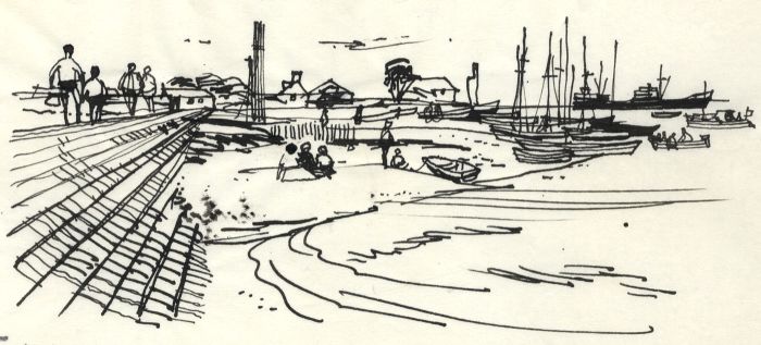 Paul Sharp - 1963 Pen and Ink Drawing, Stone