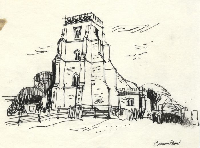 Paul Sharp - 1963 Pen and Ink Drawing, Canewdon Church