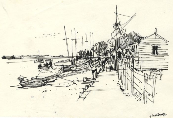 Paul Sharp - 1963 Pen and Ink Drawing, Hullbridge