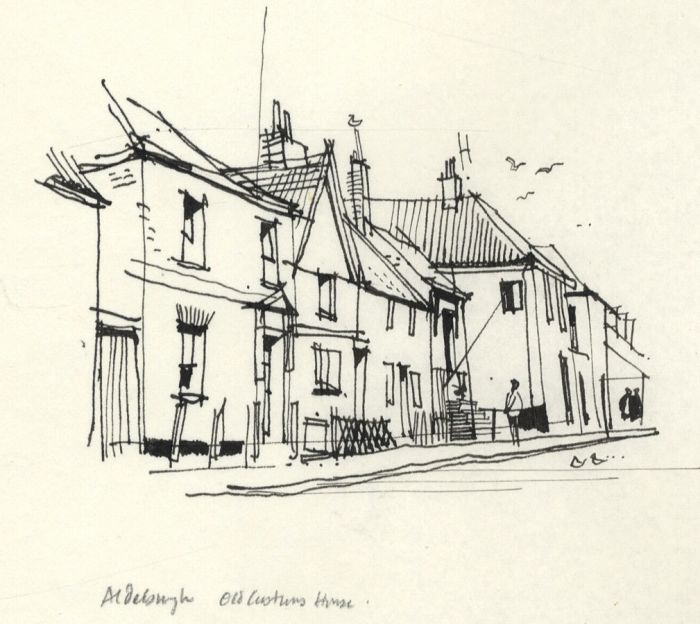 Paul Sharp - 1963 Pen and Ink Drawing, Aldeburgh Old Customs House
