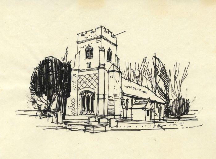 Paul Sharp - 1963 Pen and Ink Drawing, Waldingfield
