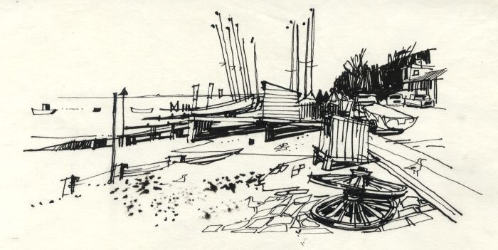 Paul Sharp - 1964 Pen and Ink Drawing, Southend