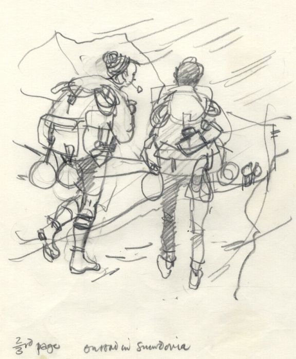 Paul Sharp - Mid 20th Century Graphite Drawing, On the Road in Snowdonia