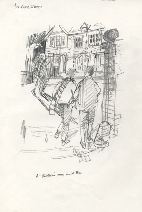 Paul Sharp - Mid 20th Century Graphite Drawing, A Stentorian Voice Hailed them