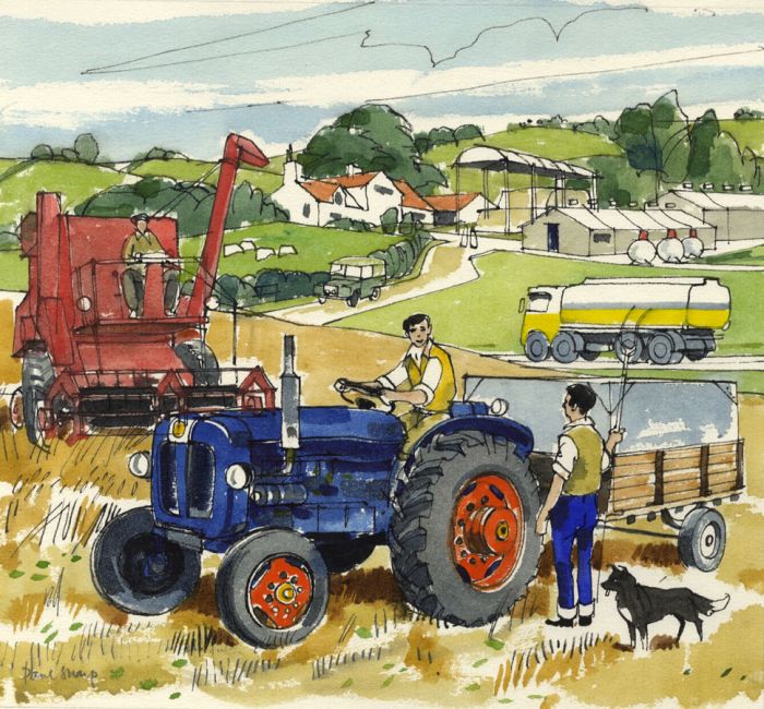 Paul Sharp - Mid 20th Century Watercolour, Tanker Delivering to Farm