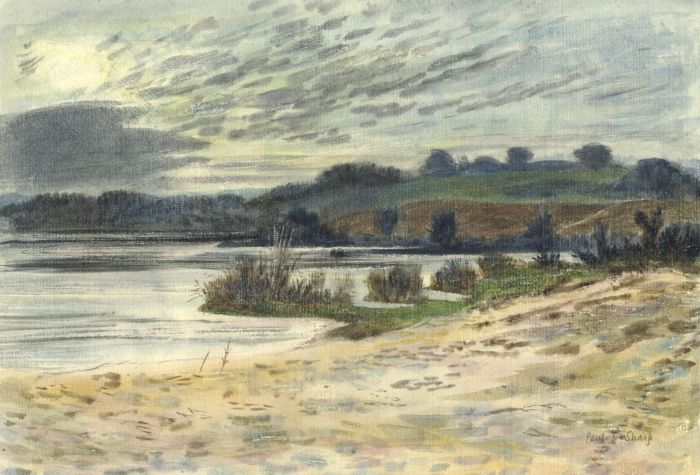 Paul Sharp - Mid 20th Century Watercolour, Winter, Frensham Pond, Surrey