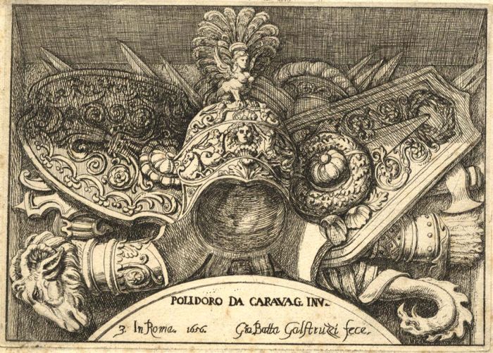 Giovanni Battista Galestruzzi - 1656 Etching, Polidoro da Caravag. Inv.