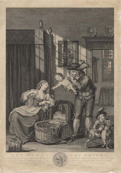 Daniel Vrydag - 1788 Engraving, Het Ouder Lijk Gevoel