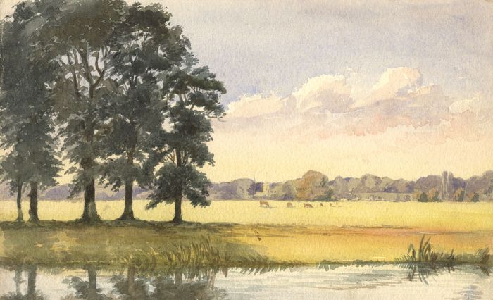 Alice M.A. Baumgartner - 19th Century Watercolour, Riverside View