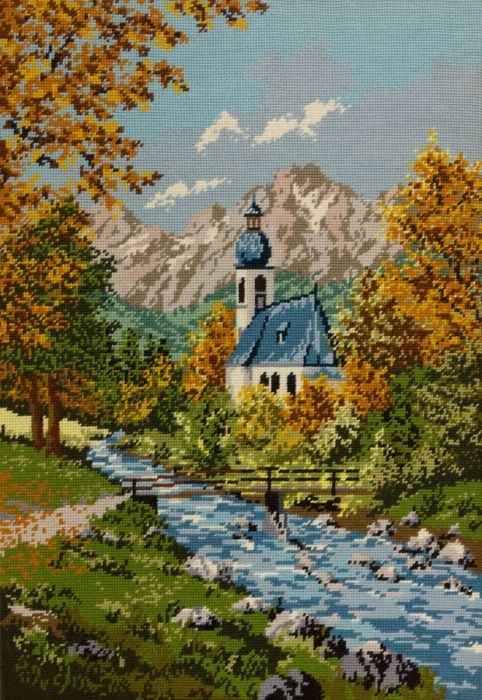Berta Pernter - 1978 Embroidery, The Church, Ramsau Plato, Austria