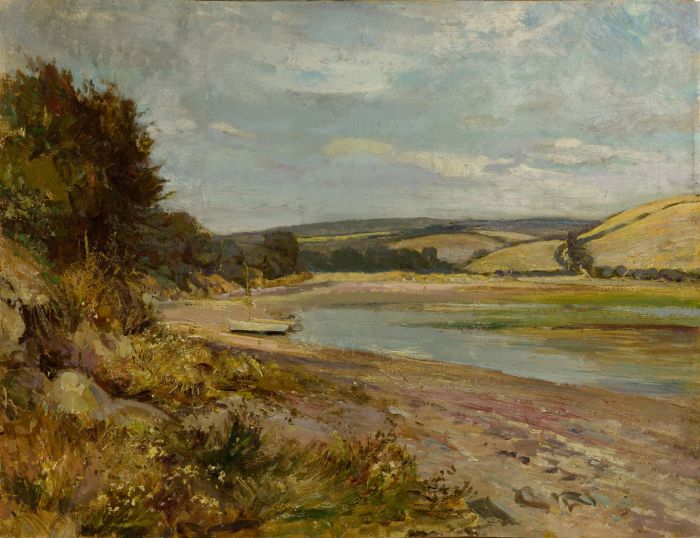 Ernest Ehlers RWA - Early 20th Century Oil, Lakeside Landscape