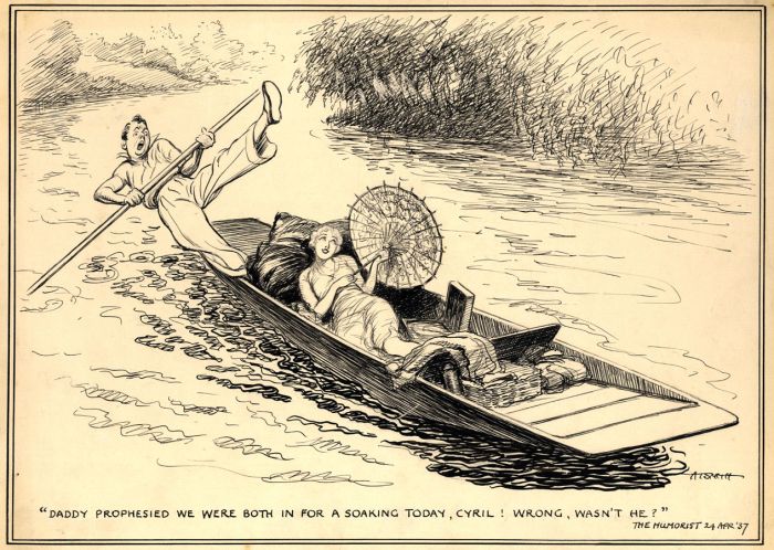 A. Talbot Smith - 1937 Pen and Ink Drawing, Original Cartoon for Punch Magazine