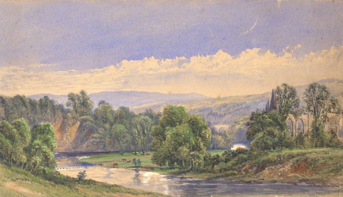 William James Boddy - 19th Century Watercolour, River Landscape with Ruin