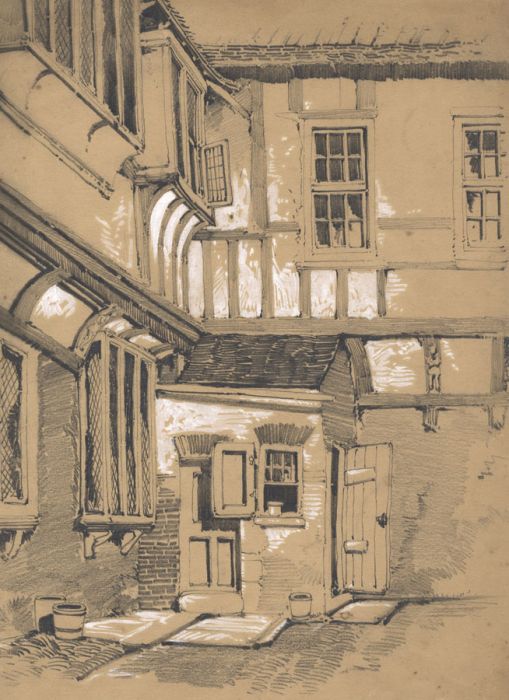 William James Boddy - 19th Century Graphite Drawing, Study of a Building