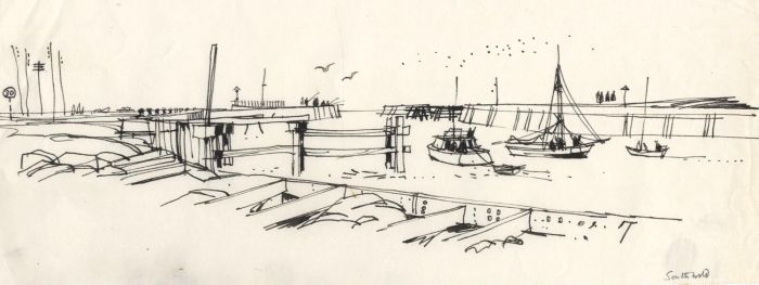 Paul Sharp - Mid 20th Century Pen and Ink Drawing, Southwold