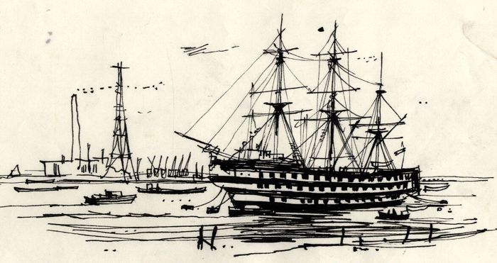 Paul Sharp - Mid 20th Century Pen and Ink Drawing, Greenhithe, Worcester
