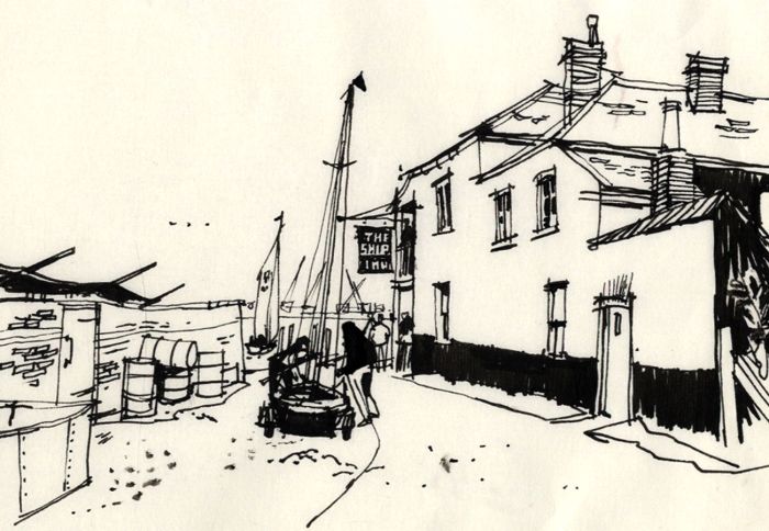 Paul Sharp - Mid 20th Century Pen and Ink Drawing, The Ship Inn